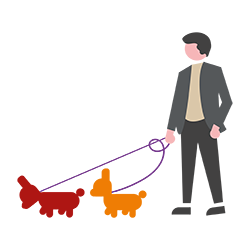 Illustration eines Tiersitters.